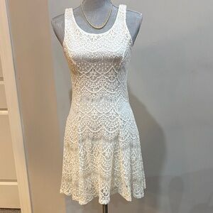 Elegant Ivory Fit n flare  Lace Dress size small